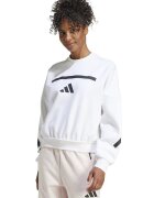 adidas Sportswear Суитшърт Z.N.E. с паднали ръкави и лого - Бял/Избеляло черно