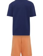 adidas Sportswear Тениска и къс панталон с лого - 2 части Оранжев/Тъмносин