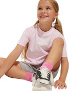 adidas Sportswear Тениска и къс панталон с лого - 2 части Сив меланж/Бледо розово