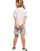 adidas Sportswear Тениска и къс панталон с лого - 2 части Сив меланж/Бледо розово