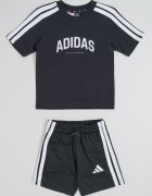 adidas Sportswear Тениска и шорти Черен/Бял