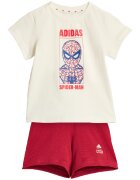 adidas Sportswear Тениска и шорти Marvel Тъмночервен/Мръснобял