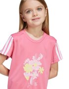 adidas Sportswear Тениска с десен и клин Бял/Жълт/Пастелнорозов