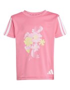 adidas Sportswear Тениска с десен и клин Бял/Жълт/Пастелнорозов