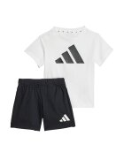 adidas Sportswear Тениска с лого и къс панталон Бял/Черен