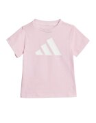 adidas Sportswear Тениска с лого и къс панталон Пастелнорозов/Бял/Прашно розово