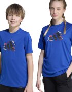 adidas Sportswear Тениска с овално деколте и лого Кралско Синьо