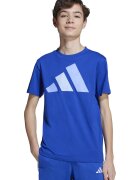 adidas Sportswear Унисекс памучна тениска с гумирано лого Кралско Синьо