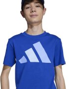 adidas Sportswear Унисекс памучна тениска с гумирано лого Кралско Синьо