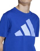 adidas Sportswear Унисекс памучна тениска с гумирано лого Кралско Синьо