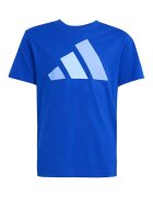 adidas Sportswear Унисекс памучна тениска с гумирано лого Кралско Синьо