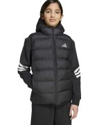 adidas Sportswear Ватиран елек с качулка - Черен/Бял