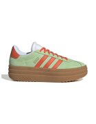 adidas Sportswear Велурени спортни обувки Court Bold с равна пларформа - Светло оранжево/Шам фъстък зелено