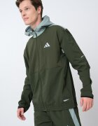 adidas Sportswear Яке с качулка и джобове с цип Пепеляво сиво/Тъмно каки