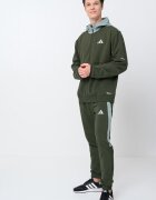 adidas Sportswear Яке с качулка и джобове с цип Пепеляво сиво/Тъмно каки