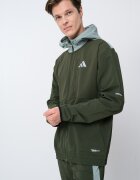 adidas Sportswear Яке с качулка и джобове с цип Пепеляво сиво/Тъмно каки