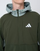 adidas Sportswear Яке с качулка и джобове с цип Пепеляво сиво/Тъмно каки