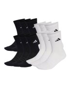adidas Унисекс дълги чорапи - 12 чифта - Бял/Черен