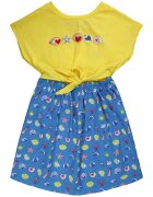 Agatha Ruiz de la Prada Рокля с дизайн 2 в 1 и десен - Червен - Шафраново жълто - Син -