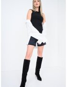 AGOLDE Топ Cassidy с лиосел с овално деколте - Черен