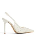 Aldo Заострени обувки Pearlescent от еко кожа с ток Мръснобял