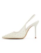 Aldo Заострени обувки Pearlescent от еко кожа с ток Мръснобял