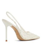 Aldo Заострени обувки Pearlescent от еко кожа с ток Мръснобял