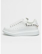 Alexander McQueen Скосени тренировъчни обувки от кожа с капси - Бял/Сребрист