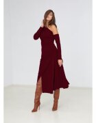 Alina Cernatescu Melrose Asymmetrical Midi Dress With Cold-shoulder