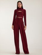 Alina Cernatescu Set of Blous - Top & Pants - 3 Pieces - Матово бордо