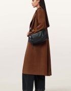 AllSaints Дълъг тренч Sellma с вълна и копчета Кафяв