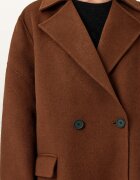 AllSaints Дълъг тренч Sellma с вълна и копчета Кафяв