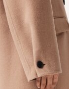 AllSaints Дълъг тренч Sellma с вълна и копчета Светлокафяв