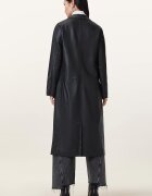 AllSaints Дълго кожено палто Aire - Черен