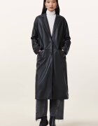 AllSaints Дълго кожено палто Aire - Черен