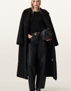 AllSaints Дълго палто с копчета - Черен