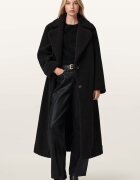 AllSaints Дълго палто с копчета - Черен
