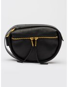 AllSaints Кожена чанта Noemie Mini с регулируема презрамка - Черен