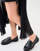 AllSaints Кожени мокасини с овален връх Черен