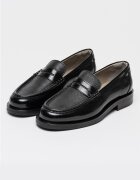 AllSaints Кожени мокасини с овален връх Черен