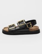 AllSaints Кожени сандали с уголемена тока Черен