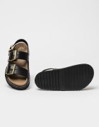 AllSaints Кожени сандали с уголемена тока Черен