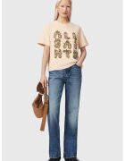 AllSaints Памучна тениска Ella с лого от мъниста