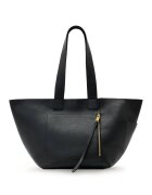 AllSaints Шопинг чанта от кожа - Антрацитно сиво