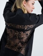 AllSaints Свободна риза с дантела Черен