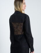 AllSaints Свободна риза с дантела Черен