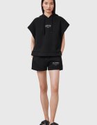 AllSaints Свободно худи с шарка Черен