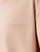 AllSaints Уголемена тениска с принт и лого Прашно розово
