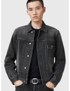 AllSaints Яке от деним с джоб - Избеляло черно/Антрацитно сиво