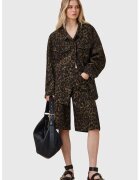AllSaints Яке от деним Willow с животинска шарка - Тъмнокафяв/Камел